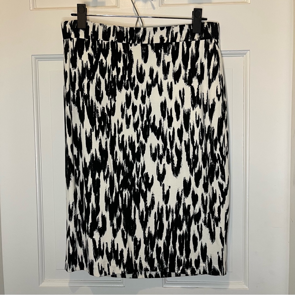 Ann Taylor Size 6 Black And Cream Pencil Skirt